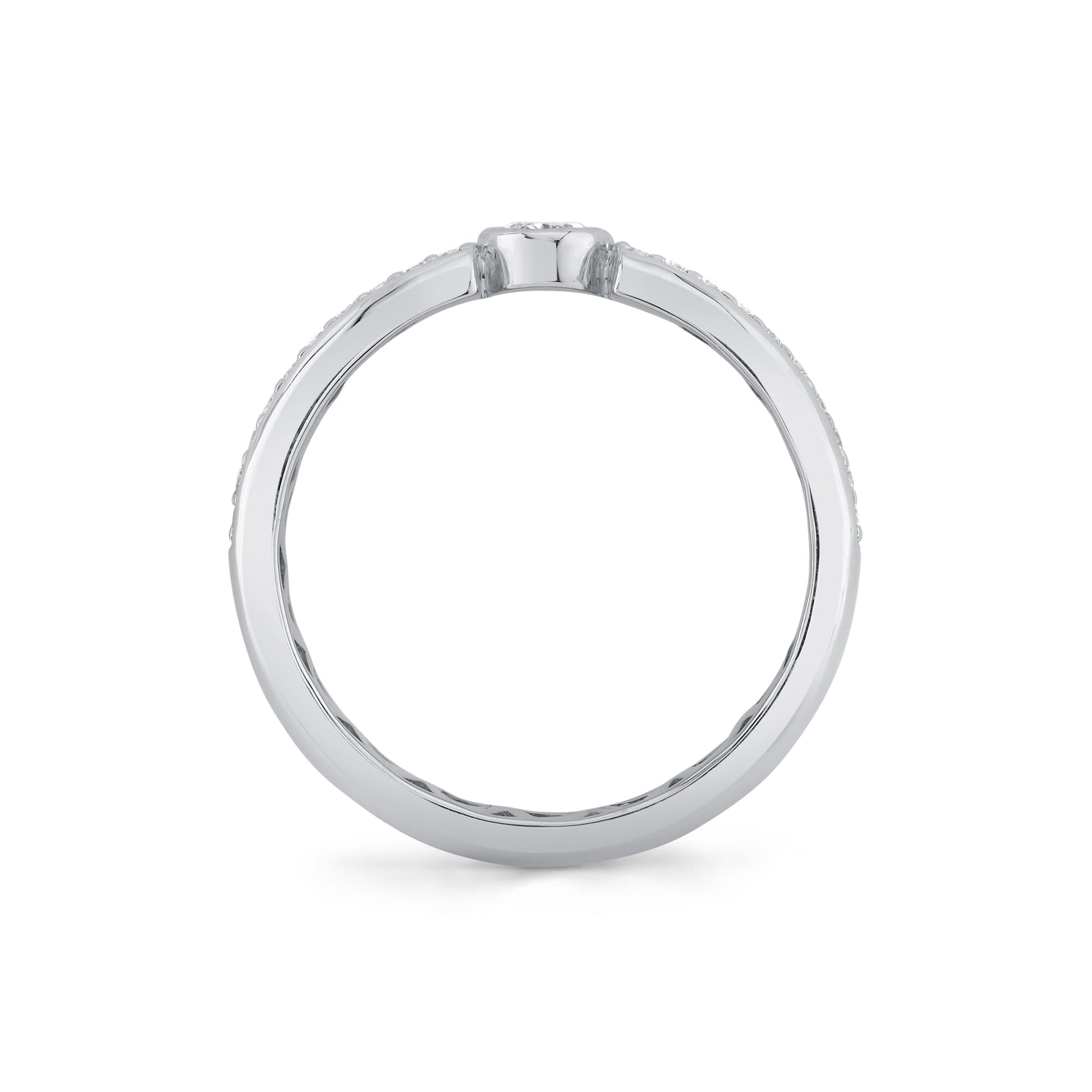 Orb Split Double Pavé Bezel Ring