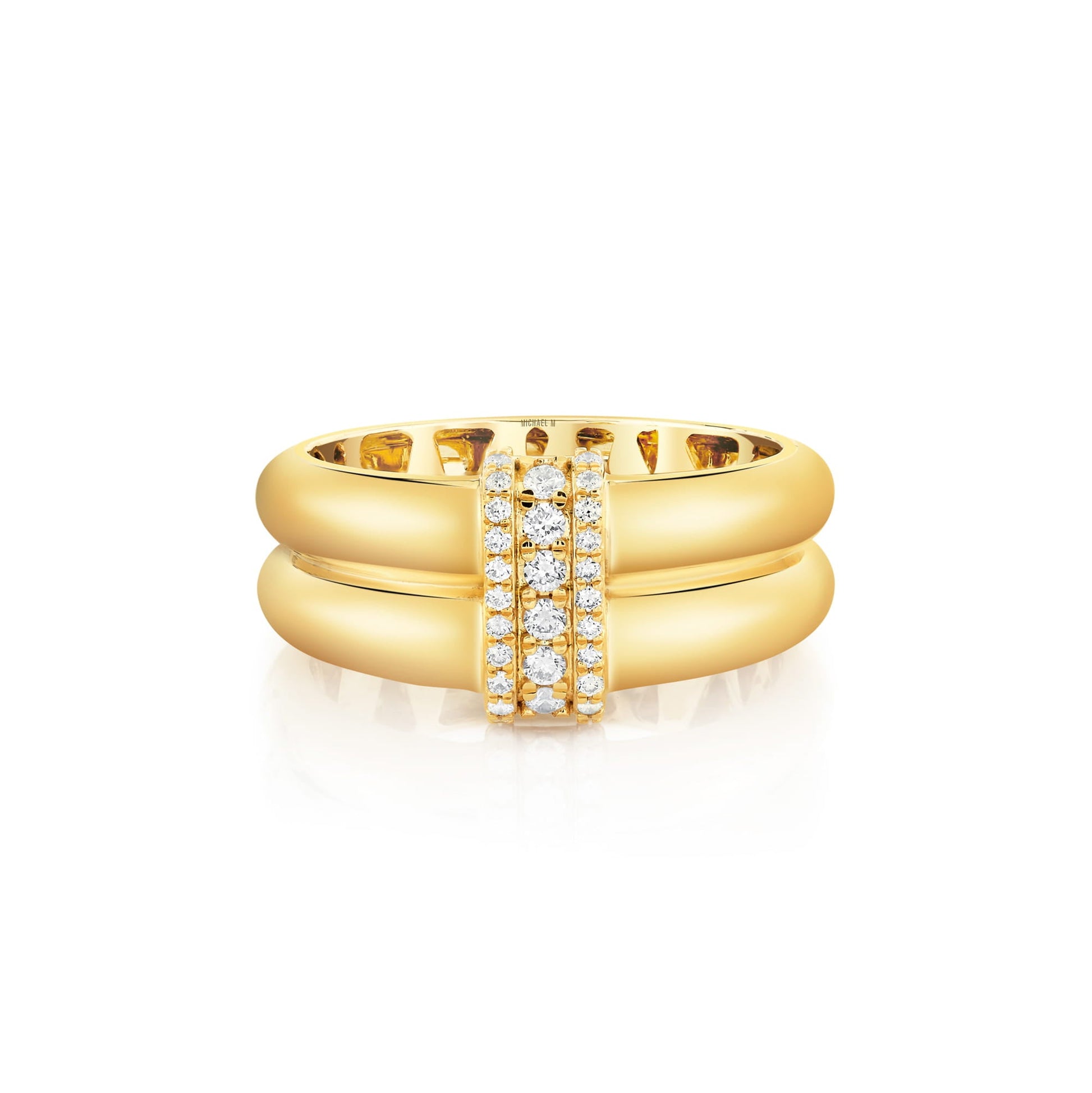 Orb Split Triple Pavé Ring