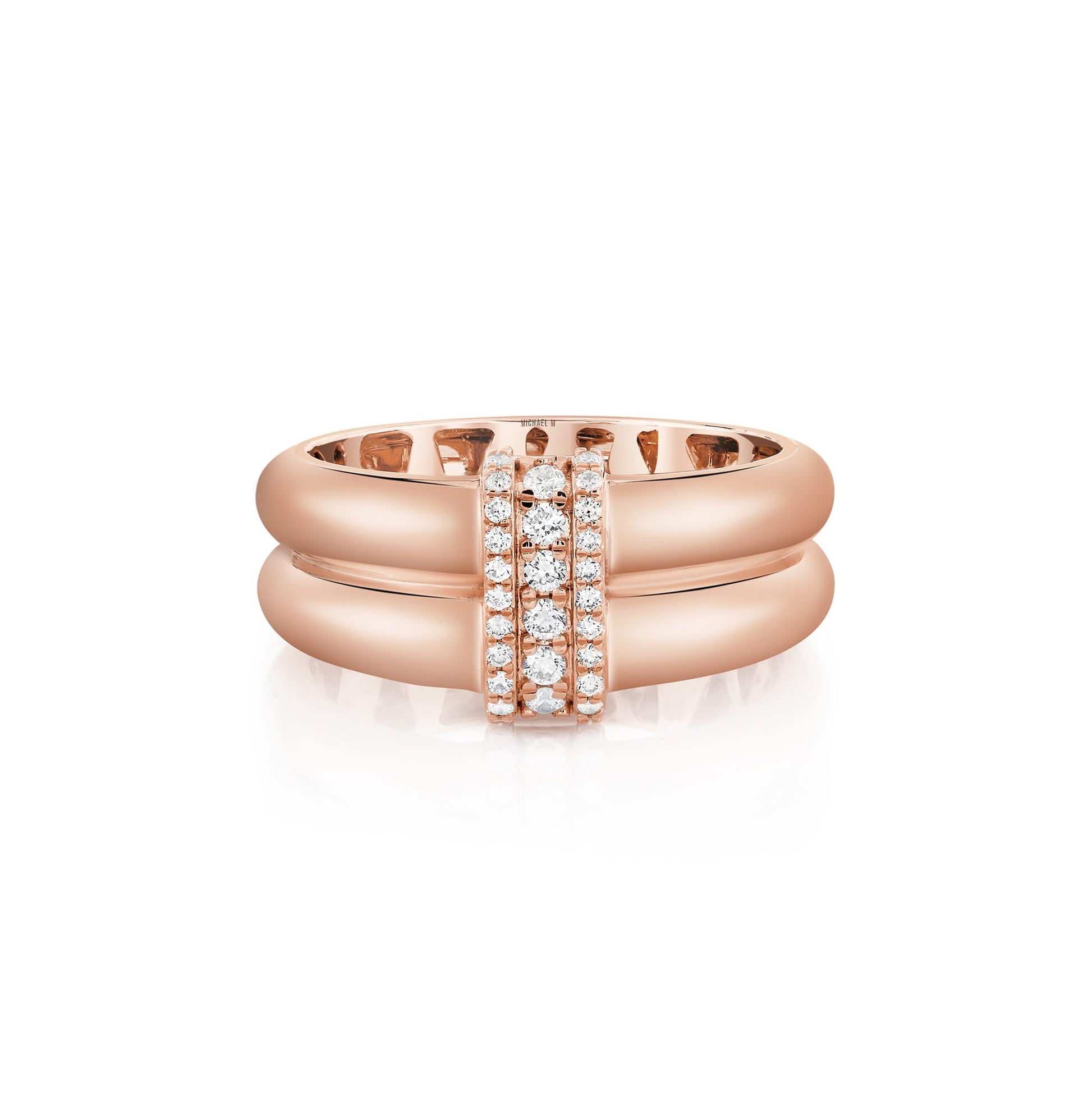 Orb Split Triple Pavé Ring