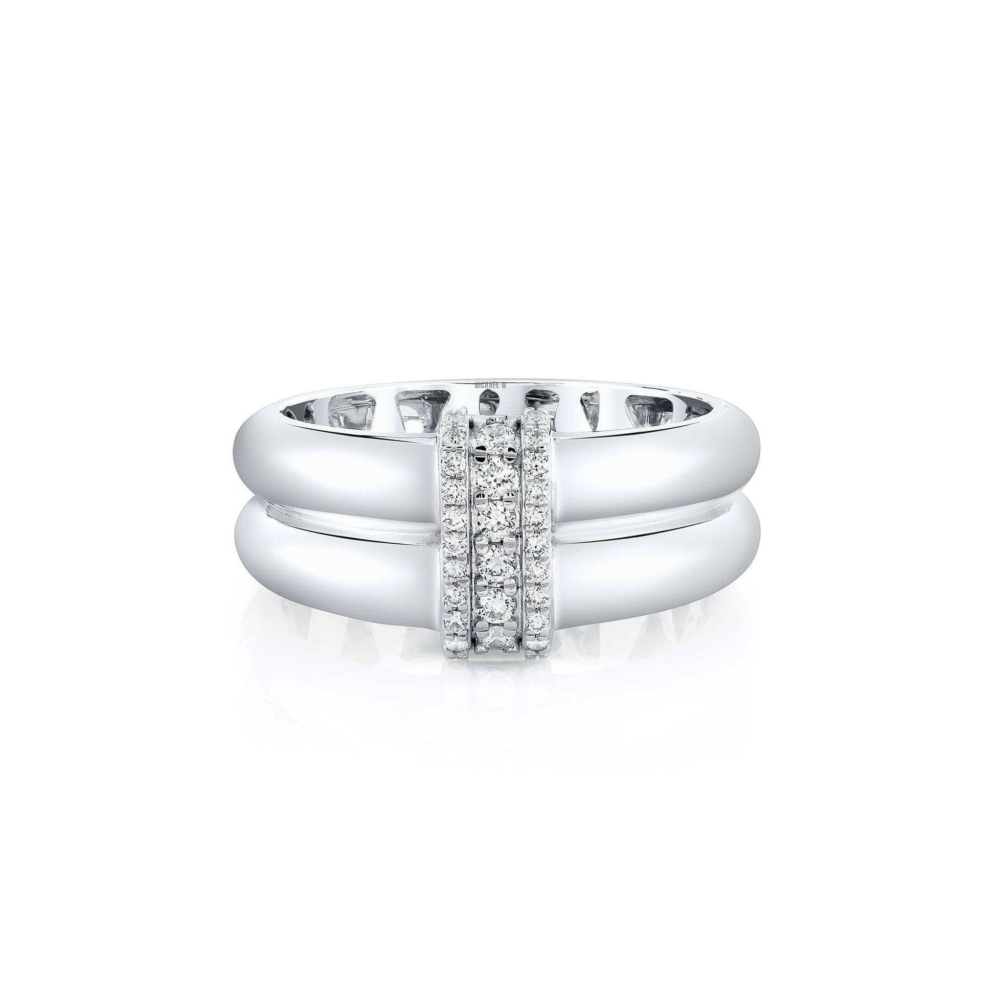 Orb Split Triple Pavé Ring