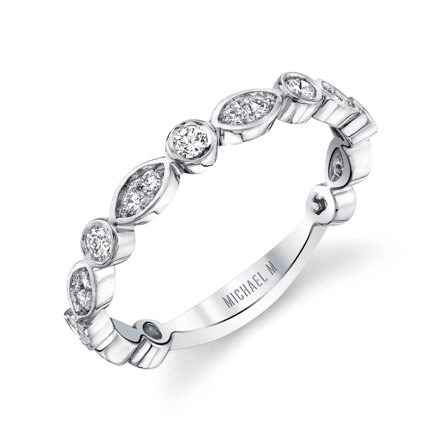 MICHAEL M Marquise and Circle Pav√© Diamond Band B313