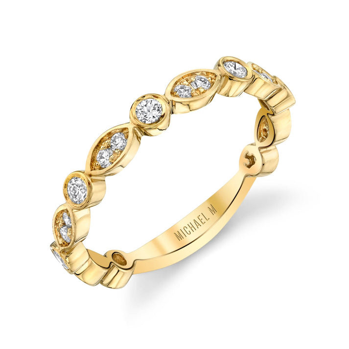 MICHAEL M Marquise and Circle Pav√© Diamond Band B313