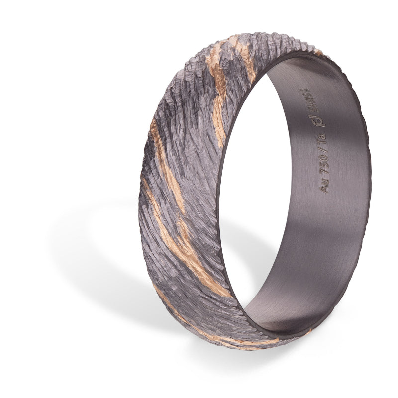 Furrer Jacot 18k Rose Gold & Tantalum Wedding Band - Dejaun Jewelers