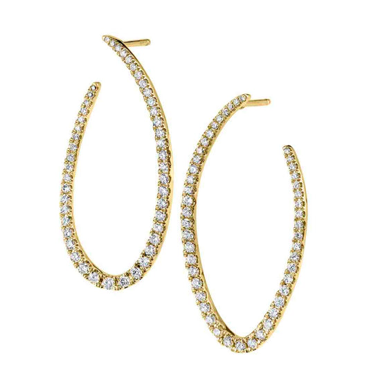 Oval Diamond Twist Earrings