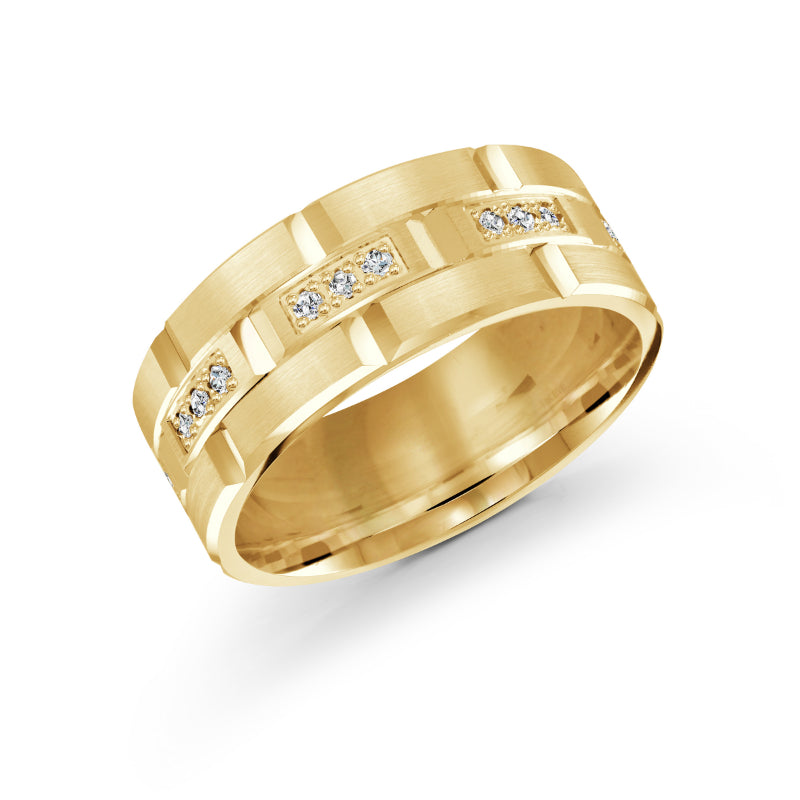 Malo 9mm 14k Yellow Gold Diamond Band