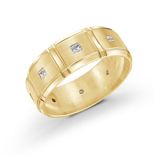 Malo 8mm 14k Yellow Gold Diamond Band