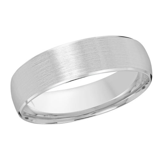 Malo 6mm 14k White Gold Carved Band