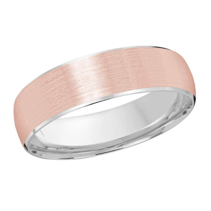 Malo 6mm 14k White & Pink Gold Carved Band