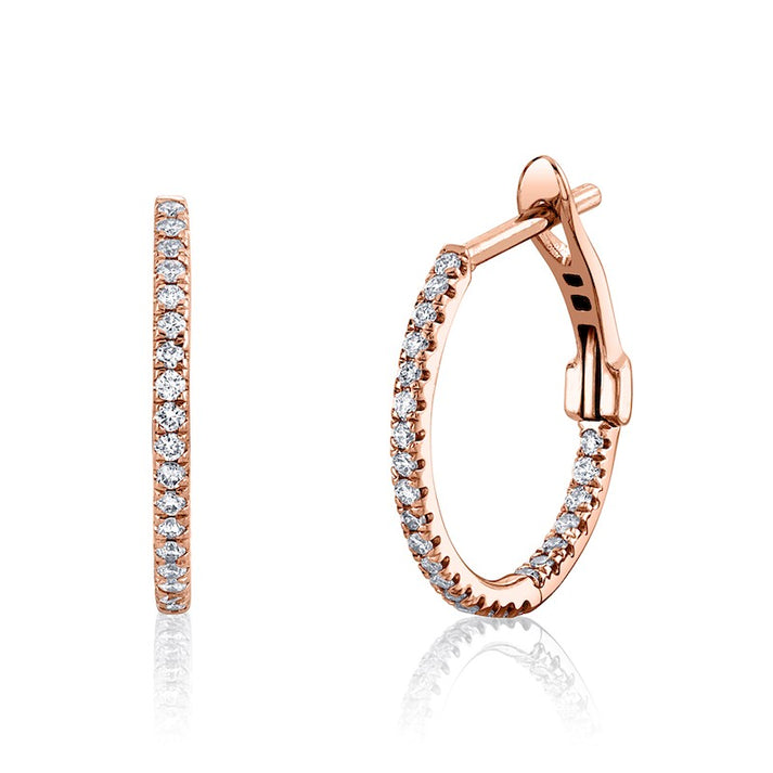 Quarter Carat Diamond Hoops in Rose Gold