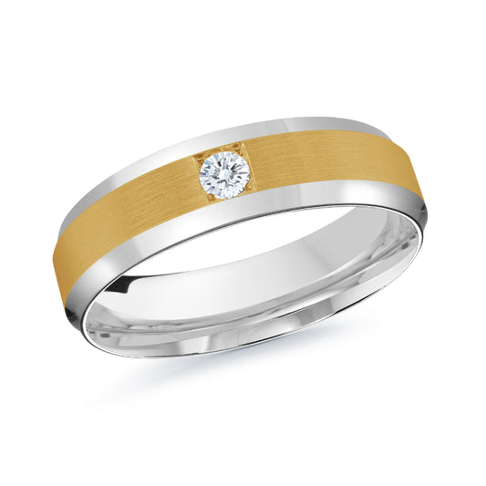 Malo 6mm 14k White & Yellow Gold Diamond Band