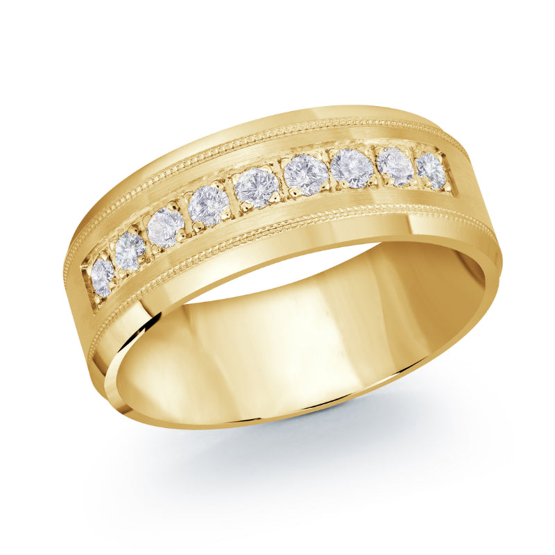 Malo 8mm 14k Yellow Gold Diamond Band