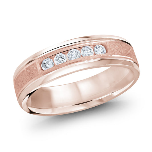 Malo 6mm 14k Pink Gold Diamond Band