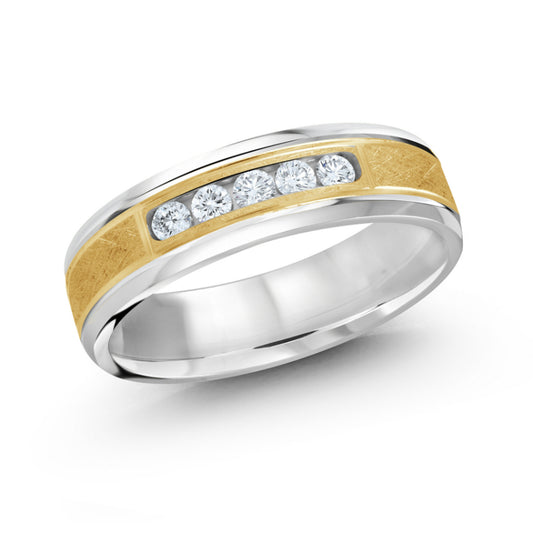 Malo 6mm 14k White & Yellow Gold Diamond Band