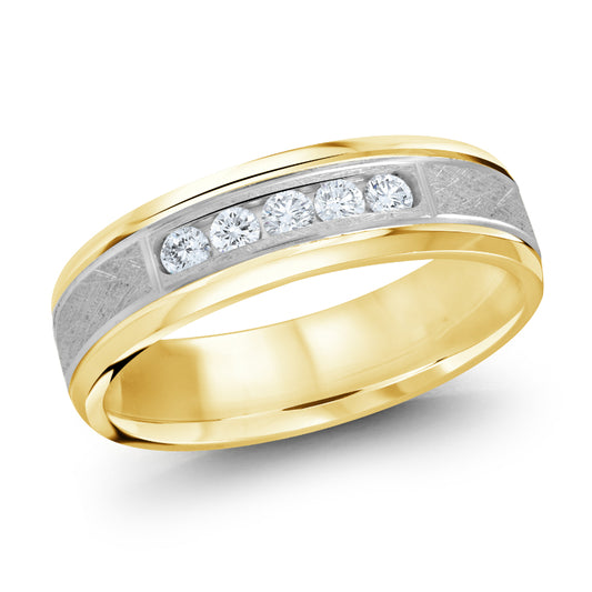 Malo 6mm 14k Yellow & White Gold Diamond Band