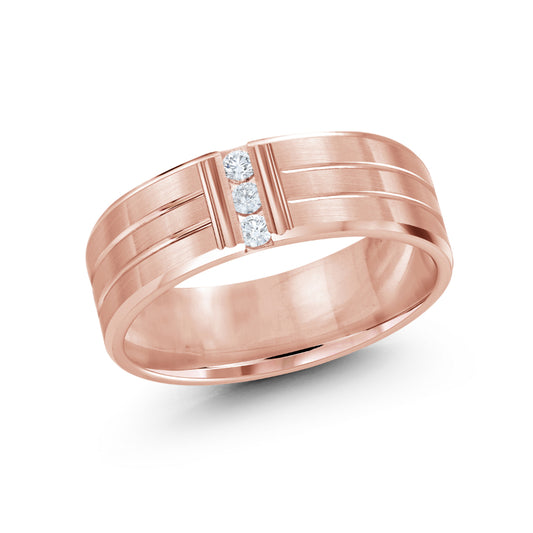 Malo 7mm 14k Pink Gold Diamond Band