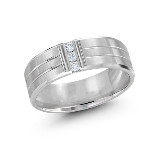 Malo 7mm 18k White Gold Diamond Band