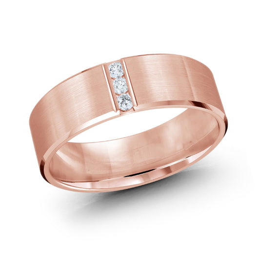 Malo 7mm 14k Pink Gold Diamond Band