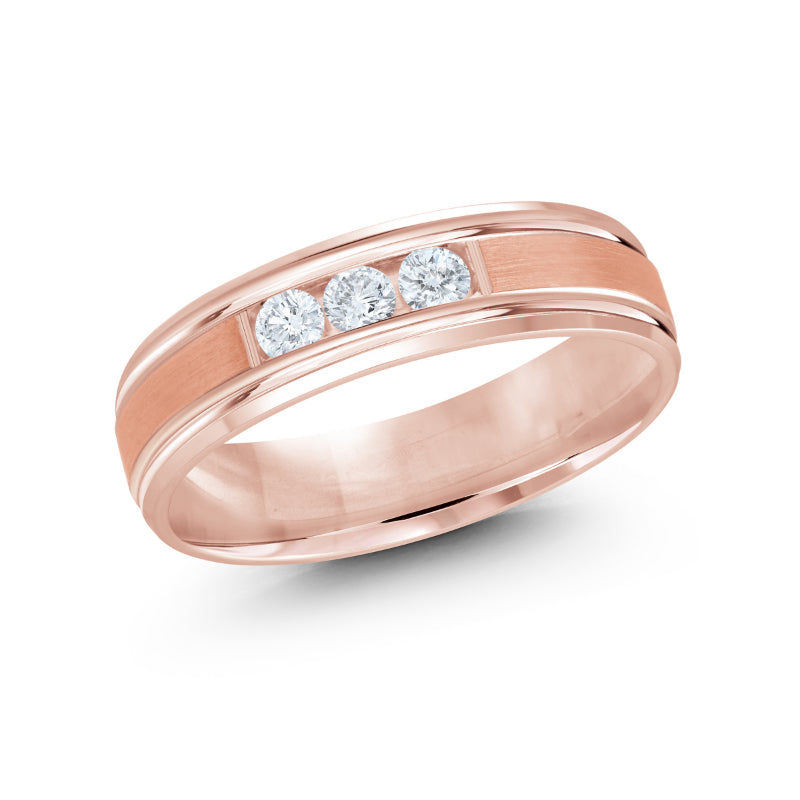 Malo 6mm 14k Pink Gold Diamond Band