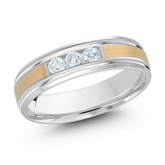 Malo 6mm 14k White & Yellow Gold Diamond Band