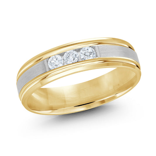 Malo 6mm 14k Yellow & White Gold Diamond Band