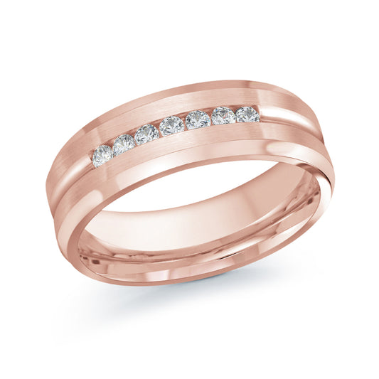 Malo 7mm 14k Pink Gold Diamond Band