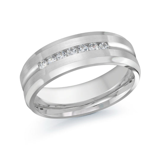 Malo 7mm 18k White Gold Diamond Band