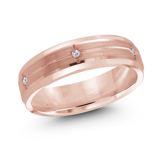 Malo 6mm 14k Pink Gold Diamond Band