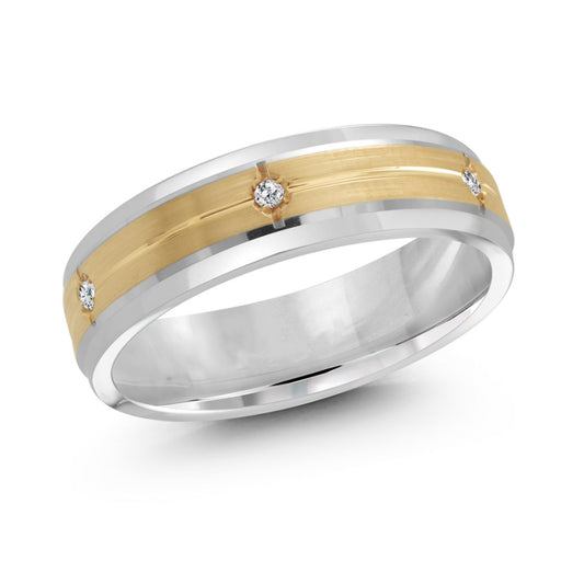 Malo 6mm 14k White & Yellow Gold Diamond Band