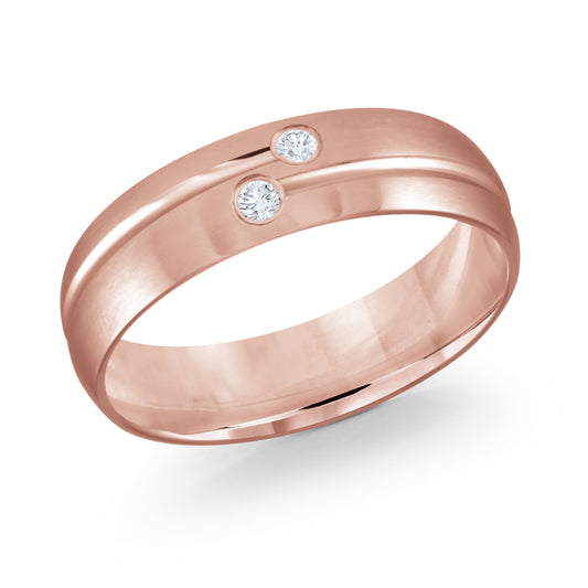 Malo 7mm 14k Pink Gold Diamond Band