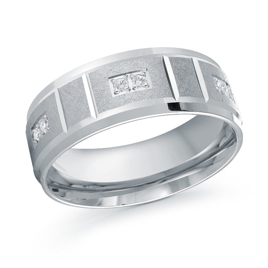 Malo 8mm 18k White Gold Diamond Band