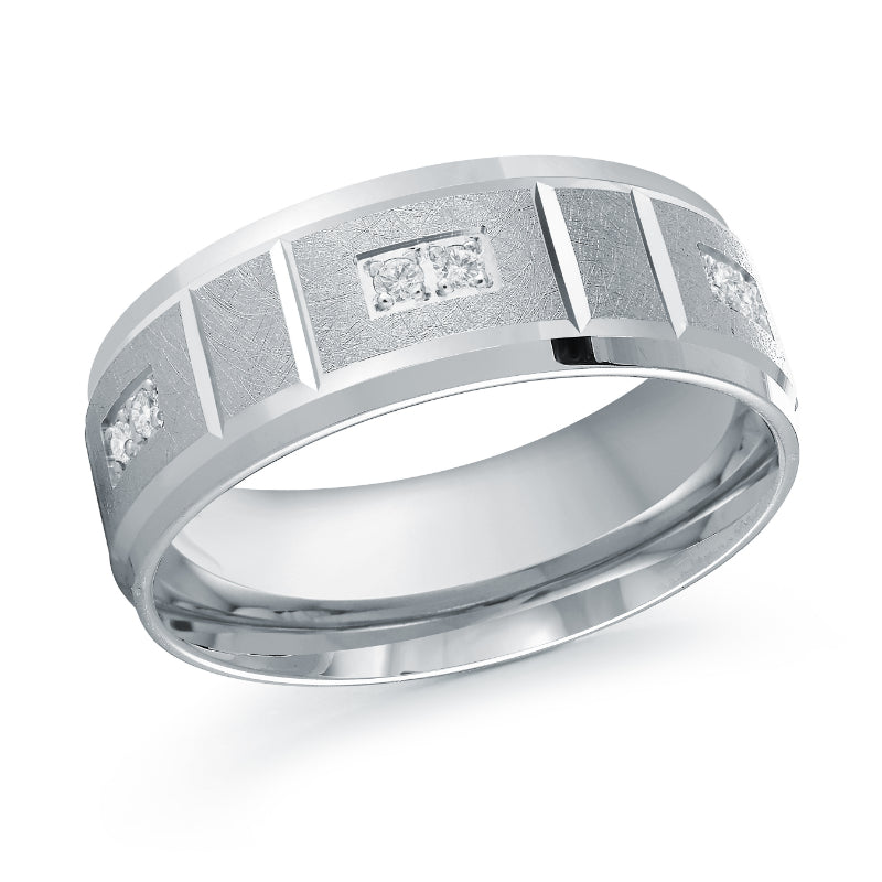 Malo 8mm 14k White Gold Diamond Band