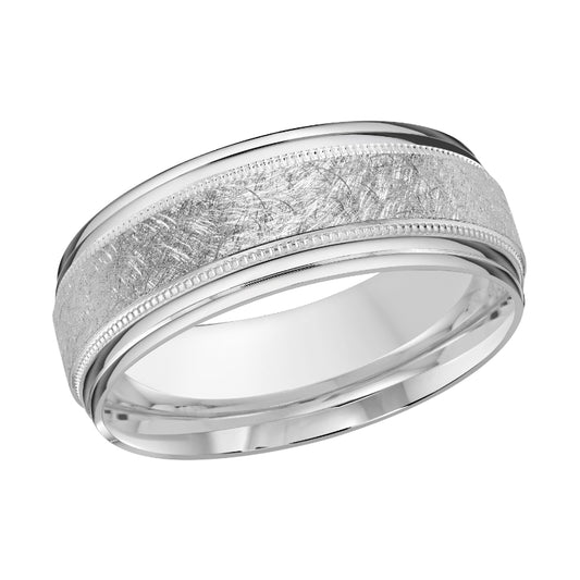 Malo 8mm Platinum Carved Band