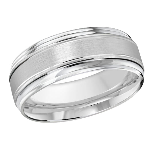 Malo 8mm Platinum Carved Band