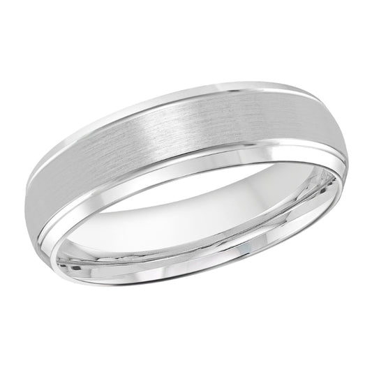 Malo 6mm 18k White Gold Carved Band