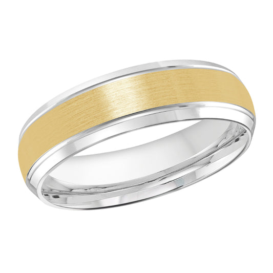 Malo 6mm 14k White & Yellow Gold Carved Band