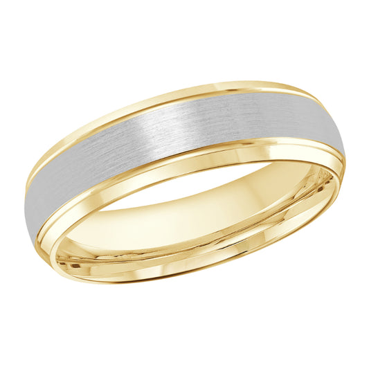 Malo 6mm 14k Yellow & White Gold Carved Band