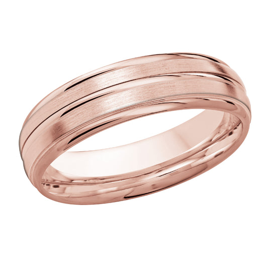 Malo 6mm 14k Pink Gold Carved Band