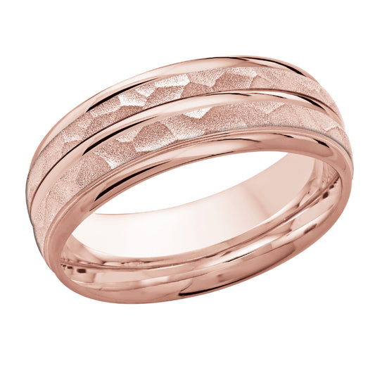 Malo 8mm 14k Pink Gold Carved Band