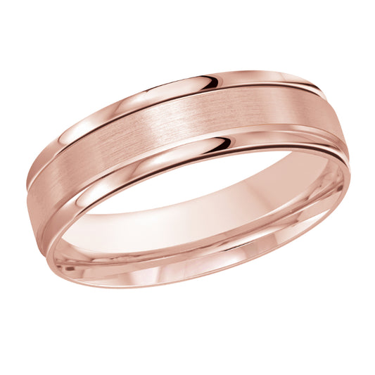 Malo 6mm 18k Pink Gold Carved Band