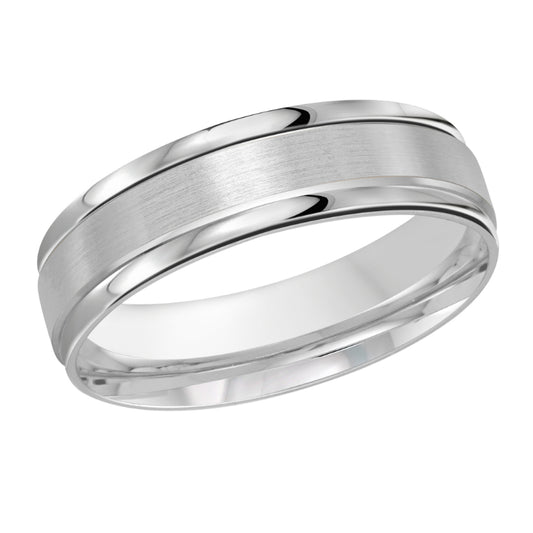 Malo 6mm 18k White Gold Carved Band