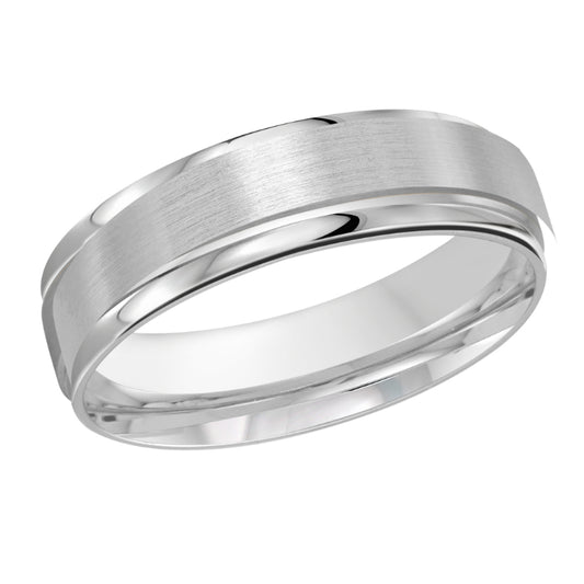 Malo 8mm 14k White Gold Carved Band