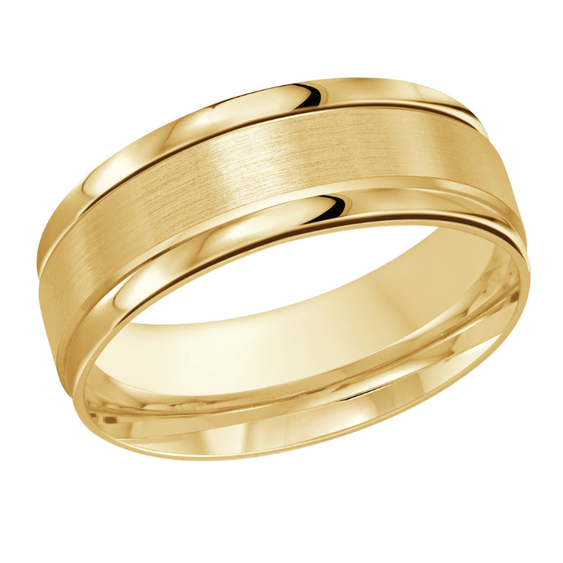 Malo 8mm 18k Yellow Gold Carved Band