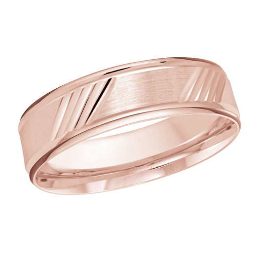 Malo 6mm 18k Pink Gold Carved Band