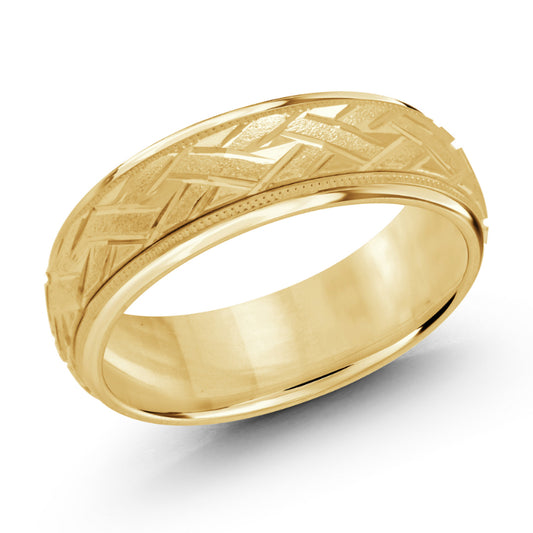 Malo 7mm 14k Yellow Gold Carved Band