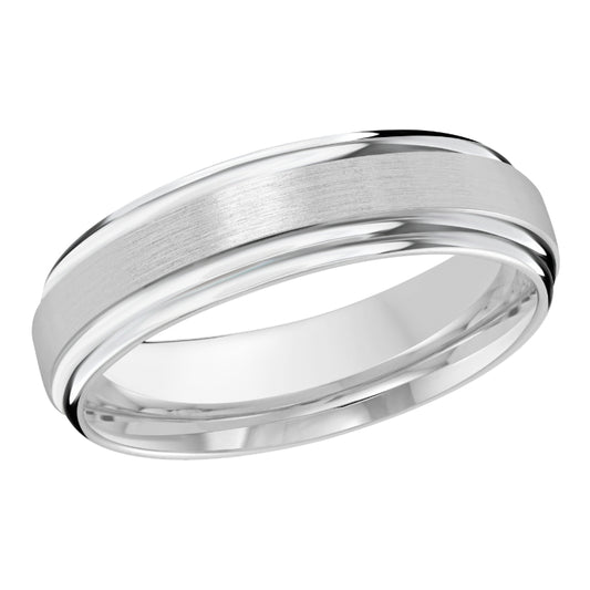 Malo 6mm 14k White Gold Carved Band