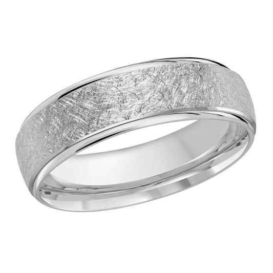 Malo 6mm 14k White Gold Carved Band