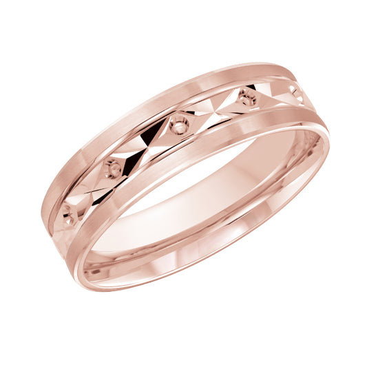 Malo 6mm 14k Pink Gold Carved Band