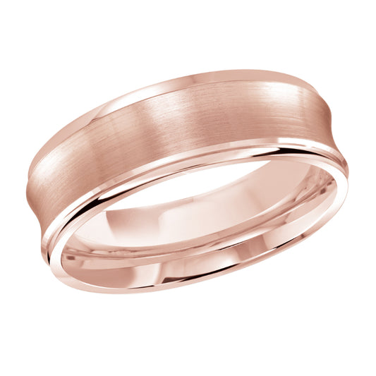 Malo 7mm 14k Pink Gold Carved Band