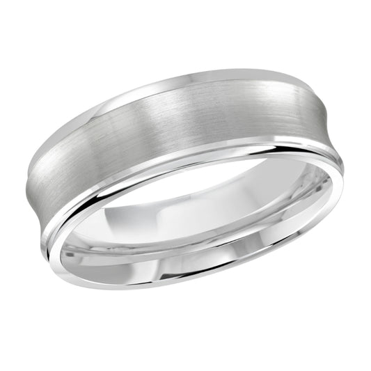 Malo 7mm 14k White Gold Carved Band