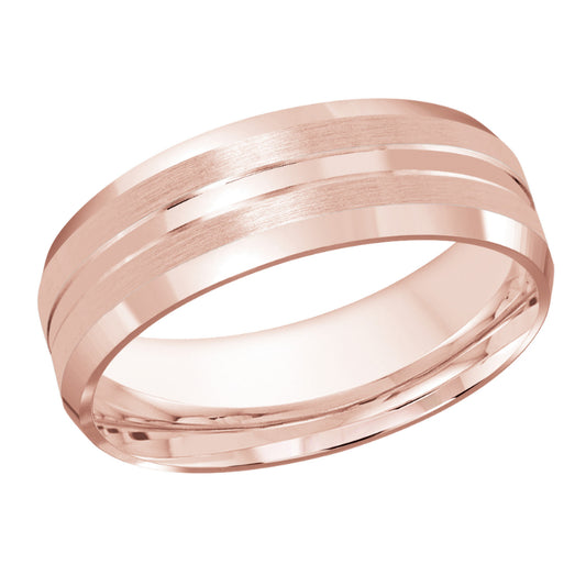 Malo 7mm 14k Pink Gold Carved Band